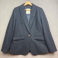 JOULES Tweed Jacket UK 12 Navy WOOL Parade Blazer Hacking Herringbone Country