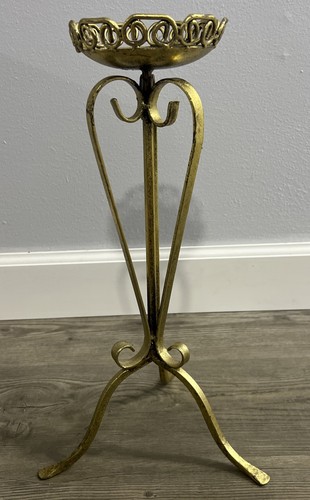 Antique gold pillar candle - antique,