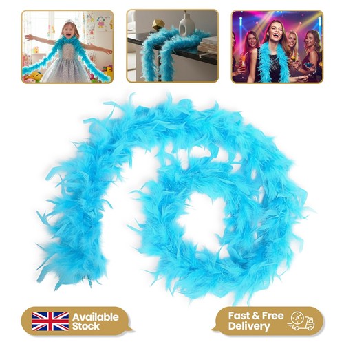 2meter feather boa blue fluffy - feather,
