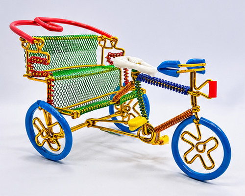 Handcrafted wire rickshaw - wire,