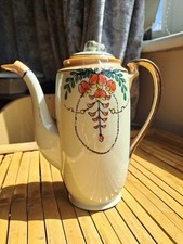 Antique c1920s Klimax Coffee Pot  Hand Painted Japanese 19cm High VGC