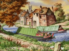 Royal Worcester Collectors Plate JOURNEY'S END Canal Boats Boxed