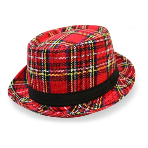 Adult mens red tartan pork - pork, pie