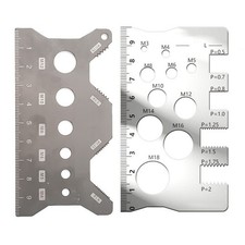 304 Stainless Steel 2PCS Screw Pitch Gauge Ruler for Measuring Bolt Sizes