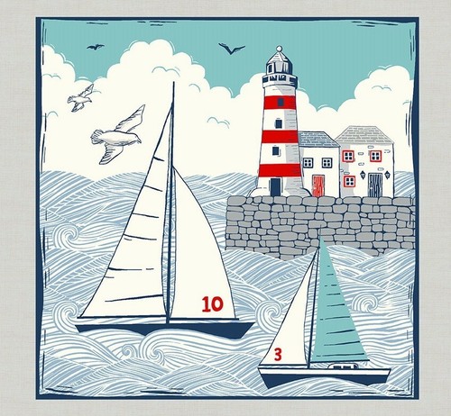 Fabric picture panel sailing - fabric, picture panel sailing