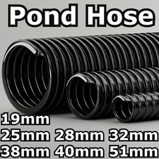 BLACK CORRUGATED FLEXIBLE POND HOSE FISH GARDEN FILTER PUMP MARINE FLEXI PIPE