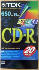 TDK ~ CD-R ~ 20 Pack ~ Recordable Compact Discs w/Jewel Cases ~ Factory Sealed