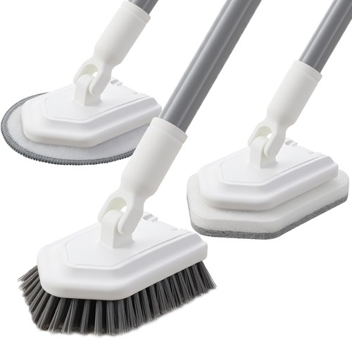 Shower scrub brush tile - 3-in-,