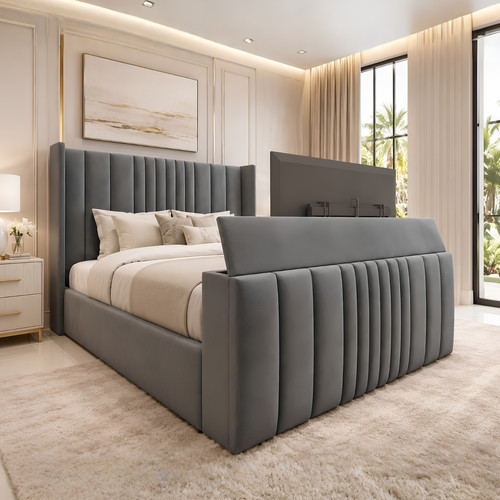 Bed frame winged plush - bed,