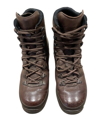Brown leather army boots - brown,