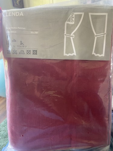 Ikea lenda red curtains - ikea,