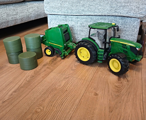John deere tractor and baler - ,