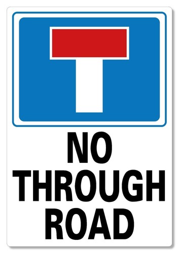 Metal sign through road - sign,
