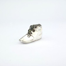 Antique Novelty Solid Sterling Silver Shoe Pin Cushion. Levi & Salaman. 1905.