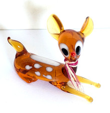 Vintage Babycham glass fawn