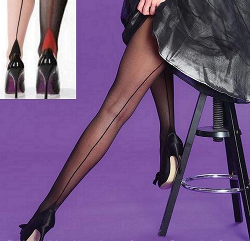 Silky scarlet seamed tights - silky,