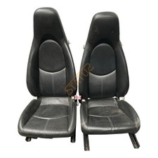 Porsche 911 997 Boxster Cayman 987 Front Black Leather Seats Pair 987