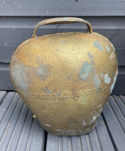 Large brass cow bell - bell, possibly