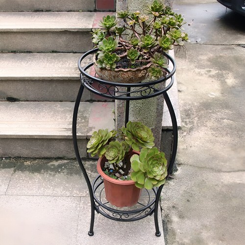 Potted metal plant - plant, stand