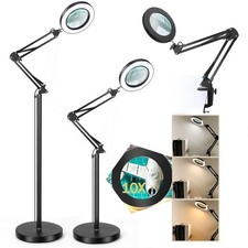 10X Magnifier Glass LED Desk