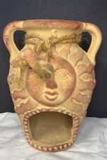 Hand Crafted Clay Art Pottery Wall or Tabletop Chiminea Votive Holder 8”