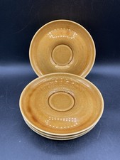 4 Rare Eva Zeisel Hyalyn "High Fashion" MCM  Z Ware Butterscotch Saucers Plates