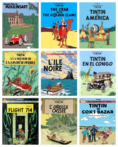Tintin poster many - poster,