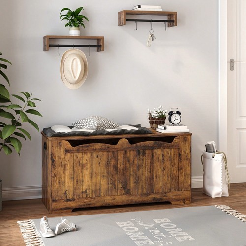 Rust brown wooden storage - rust,