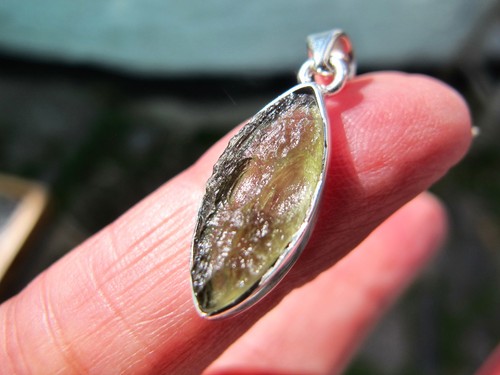 Moldavite crystal pendant - crystal,