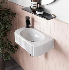 Fluted Wash Basin Sink Gloss