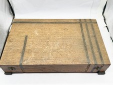 VINTAGE WOODEN CUTLERY CANTEEN STORAGE BOX EMPTY CASE TABLEWARE HOLDER