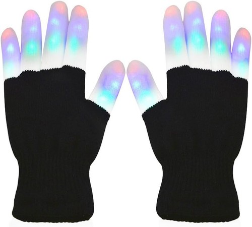 Led flashing rave - gloves, with