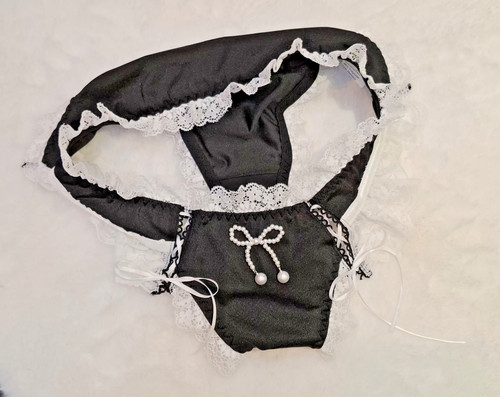 Sexy black stretchy frilly - black,