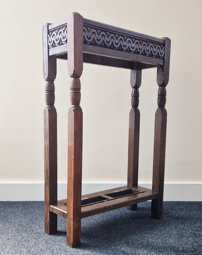 Antique oak umbrella - oak, stand