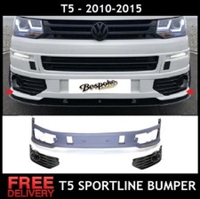 VW T5 T5.1 FRONT BUMPER SPOILER SPORTLINE LIP FOR TRANSPORTER ABS UK 2010-2015