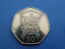 2012 GIBRALTAR  CHRISTMAS 50P CHRISTMAS BOW DECORATION 50 PENCE COIN UNC