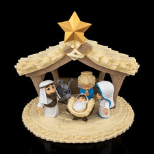 Starry hut nativity scene - hut,