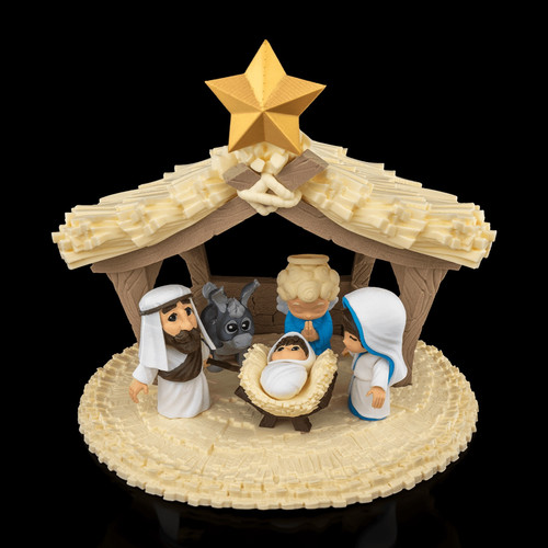 Starry hut nativity scene - -,
