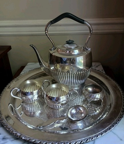 Edwardian silver plate tea - silver,