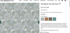 £405 WORTH 3 ROLLS WILLIAM MORRIS SEAWEED WALLPAPER BRAND NEW