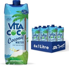 Vita Coco Pure Coconut Water 1L X 6, Naturally Hydrating, Gluten free