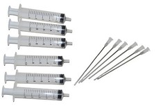 6 off 10ml set Syringe & Blunt