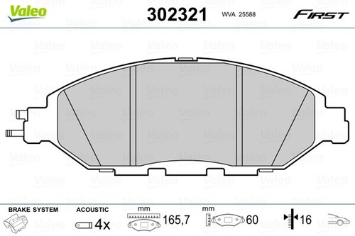302321 valeo brake pad - brake, set