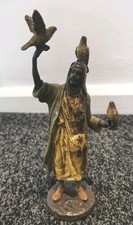 HAWK BIRD OF PREY FALCON STAMPED BERGMAN BRONZE ARAB SCULPTURE HUNTER RARE  