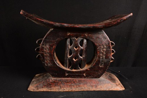 Antique african ashanti stool - african,