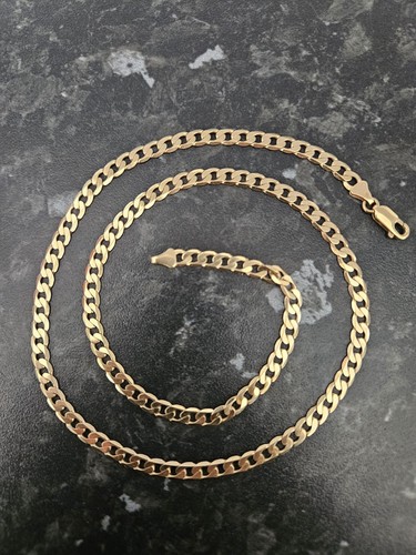 9ct gold curb chain - curb, 20"