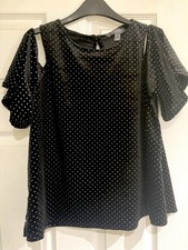 COLD SHOULDER VELVET STUDDED TOP SIZE 14