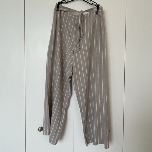 Linen striped pants - linen,
