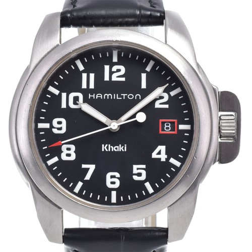 Hamilton khaki 6309 date black - khaki,