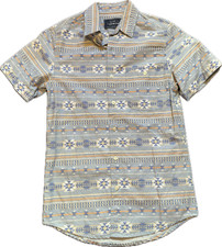 Vintage Topman Pastel Aztec Print Short Sleeved Button Up Shirt XS Fits 8/10